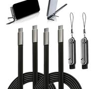 Meunhy 2 Pcs 2-in-1 Invisible Stand Charging Cable, 240w Fast Charging with Phone Stand, Usb-c to Usb-c T-Shaped Foldable Phone Charger Cables Stands, 4.9FT
