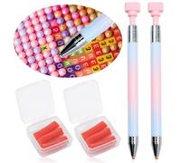 Meunhy 2 Pcs Automatic Refillable Wax Pen with 2Pcs Wax-Core Refills, Diamond Art Painting Pen, Nail Art Pick-up Jewel Gems for DIY Craft & Dot A-rt Projects