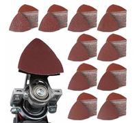 Meunhy 200 Pcs Multitool Sanding Pad Set,Detail Triangle Sanding Pads,40/60/80/100/120/150/180/22/240/280 Grits Hook & Loop Multitool Sandpaper for Wood,Plaster Surfaces Polish,Quick Change