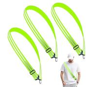 Meunhy 3 Pcs Reflective Running Gear, Adjustable Reflective Belt with Clip,High Visibility Running Vest, for Children, Adult, Biking Cycling, Jogging Walking, Dog Walking