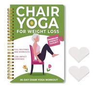 Meunhy 30-Day Chair Yoga for Weight Loss Notebook, Chair Yoga for Seniors Beginners and Adults, 15 Minutes of Easy Exercise Every Day, Suitable for Weight Loss and Body Shaping, Improving Balance