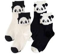 Meunhy 4 Pairs 3D Plush Black and White Panda Socks, Funny Animal Head,Fluffy Bed Sock,Panda Gifts, Fuzzy Socks for Women,Sports, Birthday and Christmas