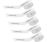Meunhy 5 Rolls Label Maker Tape, Self Adhesive Label Tape Compatible with Nelko P21, La-bel Printer Paper Sticker Suitable for P15/P12/Q2/HP1/HP4/D32/D35 Thermal Paper .(White, 15mm x 4 m)