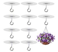 Meunhy 9 PCS Ceiling Hooks Self Adhesive,Heavy Duty Self-Stick Ceiling Hooks for Hanging Plants for Bird Feeders, Lanterns,Wind Chimes,Planters,Outdoor Decoration