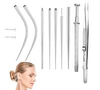 Meunhy 9PCS Piercing Ball Grabber,Piercing Taper Tool Kit,Piercing Ball Grabber,Opener,for Changing Jewellery 14G 16G 18G 20G Threadless Insertion Pin Screw On Body Piercings Kit,Ear/Nose/Navel/Lip