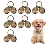Meunhy Bell for Dog Collar, 6 Pcs Extra Loud Kitten Collar with Bell with Quick Clips Anti Lost, Collars Brass Pet Bells Vintage Copper Collars Charms Pendant for Small Cats Puppy Shepherd