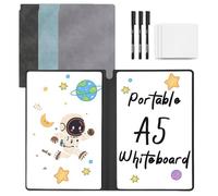Meunhy Small Whiteboard Notebook,3PCS A5 Mini Whiteboard with Pen&Wipe,Portable Dry Erase Pad with PU Cover,Book-Style Reusable White Board for Office Home Notes Lists Memo Messages Reminders