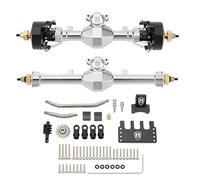 MEUS Racing Isokinetic 3-Section CVD Front and Rear Axles Maximum Steering Angle 52° Wider +5MM for Axial SCX24 Deadbolt C10 JLU Gladiator Bronco 1/24 RC Crawler Upgrade Parts (Silver Chrome)