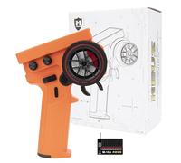 MEUS RACING ME-10B RC Transmitter 10 Channels 2.4GHz and Receiver with Coach Mode for 1/8 1/10 1/18 1/24 RC Crawler Car Boat TRX4 TRX4M SCX10 SCX24 Upgrades Parts (Orange)