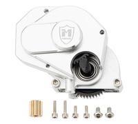 MEUS Racing SCX24 Brushed Transmission Aluminum Complete Gearbox for 1/24 Axial SCX24 RC Crawler (Silver)