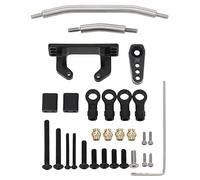 MEUS Racing TRX4M Adjustable Brass Servo Mount Horizontal Servo Mount Stainless Steel Linkage Kit for 1/18 TRX4M Bronco Defender RC Crawler Upgrade Parts (Brass Mount+ Steering Horn)