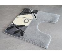Meusch Idyll Platinum Grey-MIX Toilet Mat with Cutout 55x50cm. Pile Height: 20mm