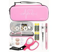 MEUUT Stethoscope Case Kits Nurse Accessories for Work, Perfect Nurse Gift Including Stethoscope Case, Pencils, Medical Scissors, 11 Pack, Light pink