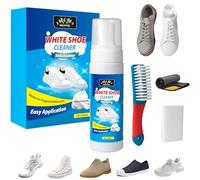 Meuvcol Shoe Cleaner, 200ml White Trainer Cleaner With Brush & Cloth, Efficient Sneaker Cleaner Kit, Foam Shoe Cleaner For Suede, Leather, Knit, Boots, Canvas, Rubber, PU