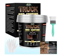 Meuvcol Truck Bed Liner Paint, 1000ml Black Truck Bed Coating Kit For Car Bed, Trailer, Rust Resistant Roll On Bed Liner Coating With Brush & Gloves,Easy Application & Long-Lasting Textured Paint