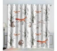 MEVASA Blackout Curtain Cartoon Forest Window Curtains for Kids Bedroom Children Boys Girls Teens Baby Room Small Curtain Fox Look Rabbit 3D Pattern Print 2 Panels （150x166 cm）