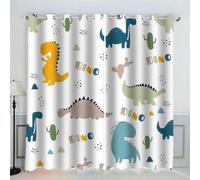 MEVASA Blackout Curtain Dinosaur Window Curtains for Kids Bedroom Children Boys Girls Teens Baby Room Small Curtain Cartoon Dinosaur 3D Pattern Print 2 Panels (150x166 cm)