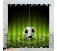 MEVASA Football Curtains for Windows 72 inch Drop 3d Blackout Curtains Green Window Drapes with Eyelets for Living Room Bedroom Bay Window （234x183 cm）