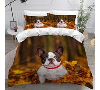 MEVASA King Bedding Set French Bulldog 3d Printed Girls Boys Adults Soft Microfiber Fluffy Breathable Kingsize Duvet Cover Set Cute Puppy Bedding King Size with 2 Pillow Cases /230x220