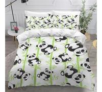 MEVASA King Bedding Set Panda 3d Printed Girls Boys Adults Soft Microfiber Fluffy Breathable Kingsize Duvet Cover Set Cute Red Panda Bedding King Size with 2 Pillow Cases /230x220