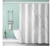 MEVASA Long Shower Curtains 220 Drop 3D Marble Shower Curtain 200x220 Home Decoration White Marble Bathroom Curtains Long Printed Shower Curtain Quick Dry