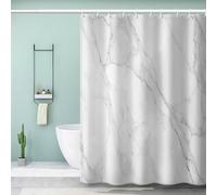 MEVASA Long Shower Curtains 220 Drop 3D Marble Shower Curtain 200x220 Home Decoration White Marble Bathroom Curtains Long Printed Shower Curtain Quick Dry