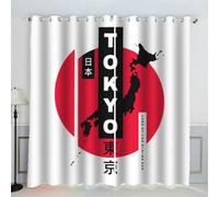 MEVASA Window Curtain Japan Tokyo Japanese Art Blackout Curtains for Bedroom Living Room Darkening Curtain 3d Microfiber Kids Room Decoration 2 Panels （200x200 cm）