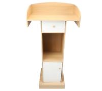 Mevbeyy MDF Floor Standing Podium, with Shelf | 124cm Tall with Elevated Base, Easy to Assemble, Keeps Items Off Water