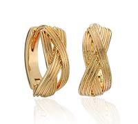 Mevecco 18K Gold Plated Huggie Earrings with Shining Cubic Zriconia Geometry Beads Star Hoop Earrings for Women