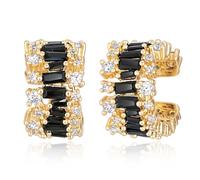 MEVECCO Ear Cuffs Non Piercing For Women 18K Gold Plated Turquiose Pearl Zircons Ear Cuff Earring Clip on Cartilage Fake Hoop Earrings Stack Jewelry Gifts, No Gemstone