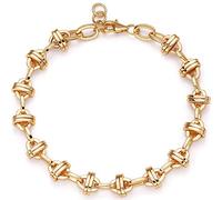 Mevecco Gold Beaded Bracelets,18K Gold Plated Handmade Cute Satellite Diamond Cut Oval and Round Beads Rope Chain Dainty Bracelet for Women