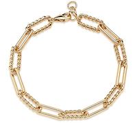 Mevecco Gold Beaded Bracelets,18K Gold Plated Handmade Cute Satellite Diamond Cut Oval and Round Beads Rope Chain Dainty Bracelet for Women