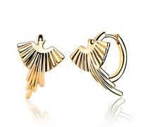 Mevecco Gold Huggie Hoop Earrings 18K Gold Plated Lightning Nirvana of Phoenix Wave Cubic Zirconia Inlay Sleeper Handmade Hypoallergenic Ear Jewelry Gift for Her
