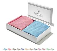 MEVLYS Sauna Towel, Hammam Towel, Set of 2, Beach Towel, Sauna Towel, Large, 100 x 180 cm, Shower Towel, Beach Towel, Picnic Blanket, Yoga Towel, Cotton, Extra Light, for Men and Women (Cherry Blossom