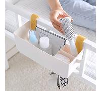 MEVOPHEE Bedside Shelf Organizer, Plastic Storage Hanging Caddy Holder for Phone Glasses Bottle Office Supplies in Dorm Room Bathroom Camper Rv - White (Caddy)