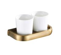MEVZHH Antbrass Toothbrush Set - Wall-Mounted Bathroom with 2 Ceramic Cups for Elegant Storage and Space-Savi- Style Home Décor
