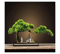 MEVZHH Artificial Flowers,Artificial Plants Artificial Plant Welcomipine Bonsai, 17 Inches High Green Fake Potted Plants, for The Faux Tree Next to The Liviroom Tv Cabinet Simulation Tree