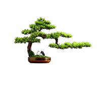 MEVZHH Artificial Flowers,Artificial Plants Artificial Tree Bonsai Artificial Rockery Purple Sand Flowerpot Applwhite Ceramic Deer Office Study Liviroom Decoration Simulation Tree/B