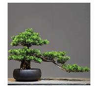 MEVZHH Artificial Flowers,Artificial Plants Artificial Welcome Pine Bonsai,13 inch Zen Micro Landscaornament，Fake Trees for Conference Room Exhibition Hall Rack（with Cleanibrush） Simulation Tree