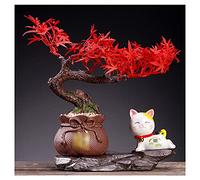 MEVZHH Artificial Flowers, Artificial Plants Fake Tree Welcomipine Bonsai Simulation Plant Ornaments Artificial Green Plants Zen Ornaments Italian Liviroom Indoor Desktop Potted Plants Simulation Tree