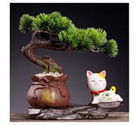 MEVZHH Artificial Flowers, Artificial Plants Fake Tree Welcomipine Bonsai Simulation Plant Ornaments Artificial Green Plants Zen Ornaments Italian Liviroom Indoor Desktop Potted Plants Simulation Tree