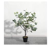 MEVZHH Artificial Flowers,Artificial Potted 29.9" Artificial Eucalyptus Tree with Black Planter Artificial Plant for Wparty Holiday Christmas Decoration Artificial Plants/Green Leaf