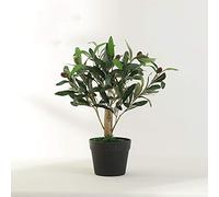 MEVZHH Artificial Flowers,Artificial Potted Artificial Potted False Plants Simulation and Reality Plastic Fiddle Leaf Fig Plant with Black Plastic Planter for House Office Desk Decor Artificial Plants