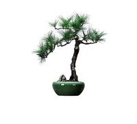 MEVZHH Artificial Flowers,Simulation Potted Plant Chinese-Style Simulation Welcomipine Liviroom Decoration Black Pine Loneedle Leaf Zen Bonsai for Tea Table Decoration in the Entrance Tea Room Artific