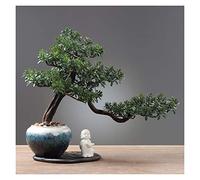 MEVZHH Artificial Plants Simulation Plant Potted Ornaments Fake Green Plants Welcome Pine Bonsai Indoor Liviroom Desktop Window Sill Decoration Simulation Tree/F