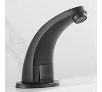 MEVZHH Basin Tap Touchless Sink Faucet Black Automatic Basin Mixer Taps Mixer Tap Bathroom Sink with Deck-B_ Hot and Cold Water/Black/Cold Water Tap