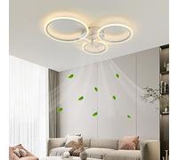 MEVZHH Ceilifans Withps,Ceilifan with Light Led Remote Control Reversible Modern Ceilifan Lights Liviroom Timer 6 Speedst Ceiling Fan Lamp for Bedroom Dinner Room -White/White