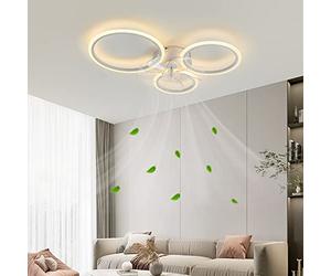 MEVZHH Ceilifans Withps,Ceilifan with Light Led Remote Control Reversible Modern Ceilifan Lights Liviroom Timer 6 Speedst Ceiling Fan Lamp for Bedroom Dinner Room -White/White