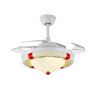 MEVZHH Ceilifans Withps,Child Room Led Stealth Fan Light Cartoon Frequency Conversion Three-Color Light Fan for Child Bedroom Nursery with Remote Control/Red 36 inch 48W