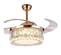 MEVZHH Ceilifans Withps,European Led Crystal Stealth Fan Light 36W Home Liviroom Diniroom Ceilifan Light with Remote Control